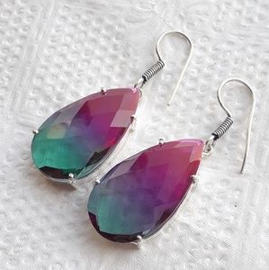 New! Genuine 4 hue Tourmaline .925 <stamped> +gift